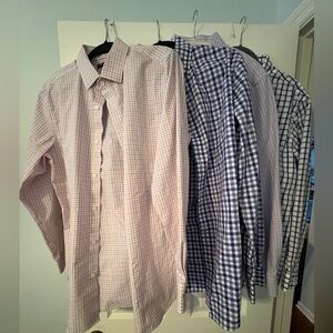 4 Banana Republic Plaid Dress Shirts Size Large Like New